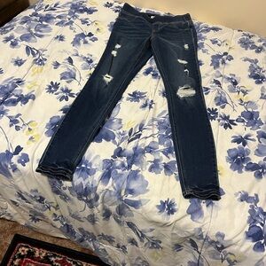Old Navy Dark Blue Distressed Skinny Jeans